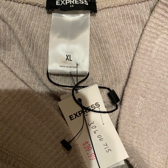 Express Ladies Oatmeal Ribbed Jogger Pants NWT Size XL - Picture 3 of 5